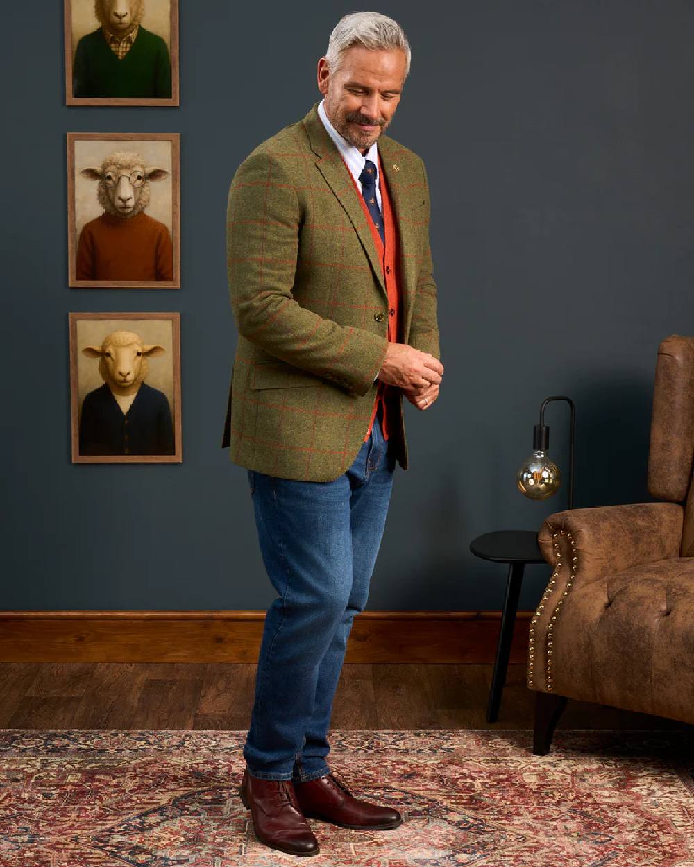 Alan Paine Combrook Mens Tweed Sports Blazer - Image 12
