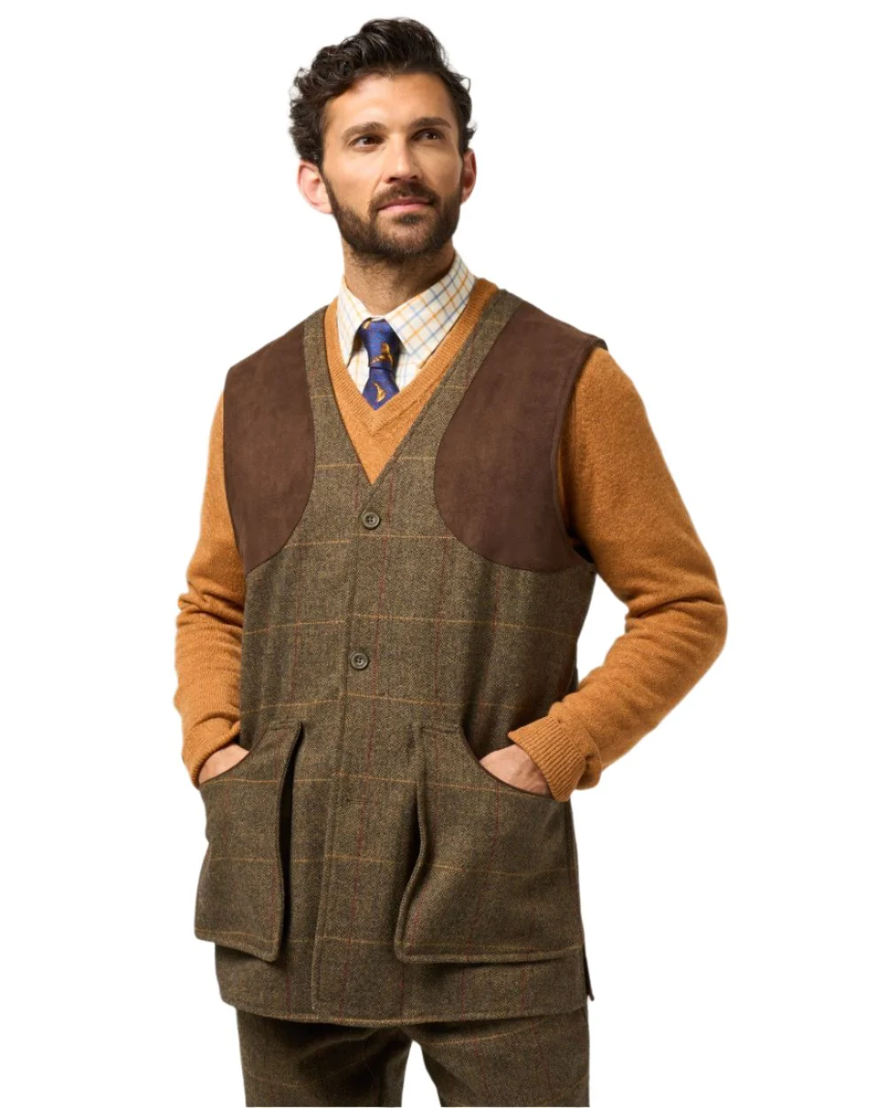Alan Paine Combrook Tweed Shooting Waistcoat - Image 14