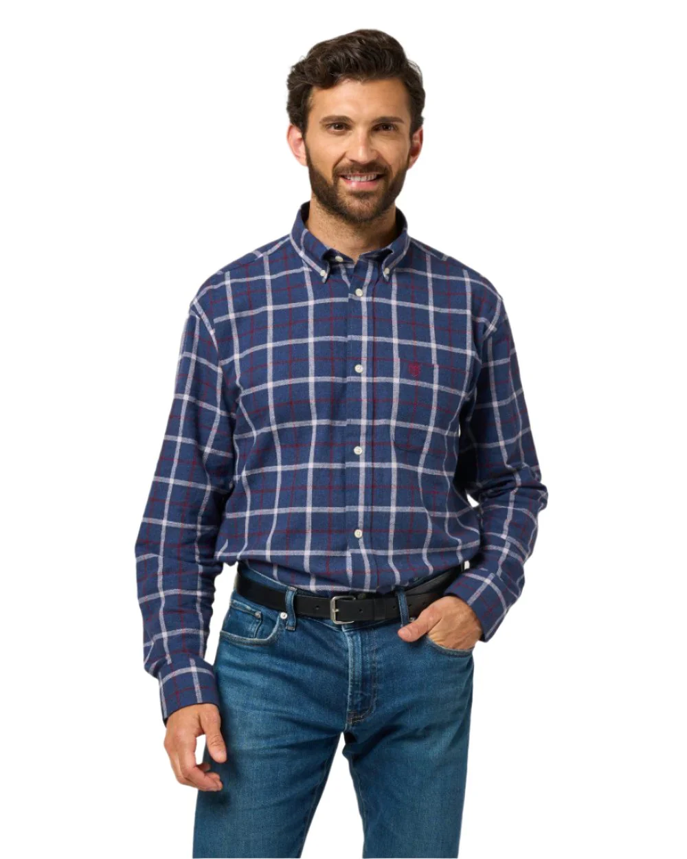 Alan Paine Ilkley Flannel Button-Down Collar Shirt - Image 2