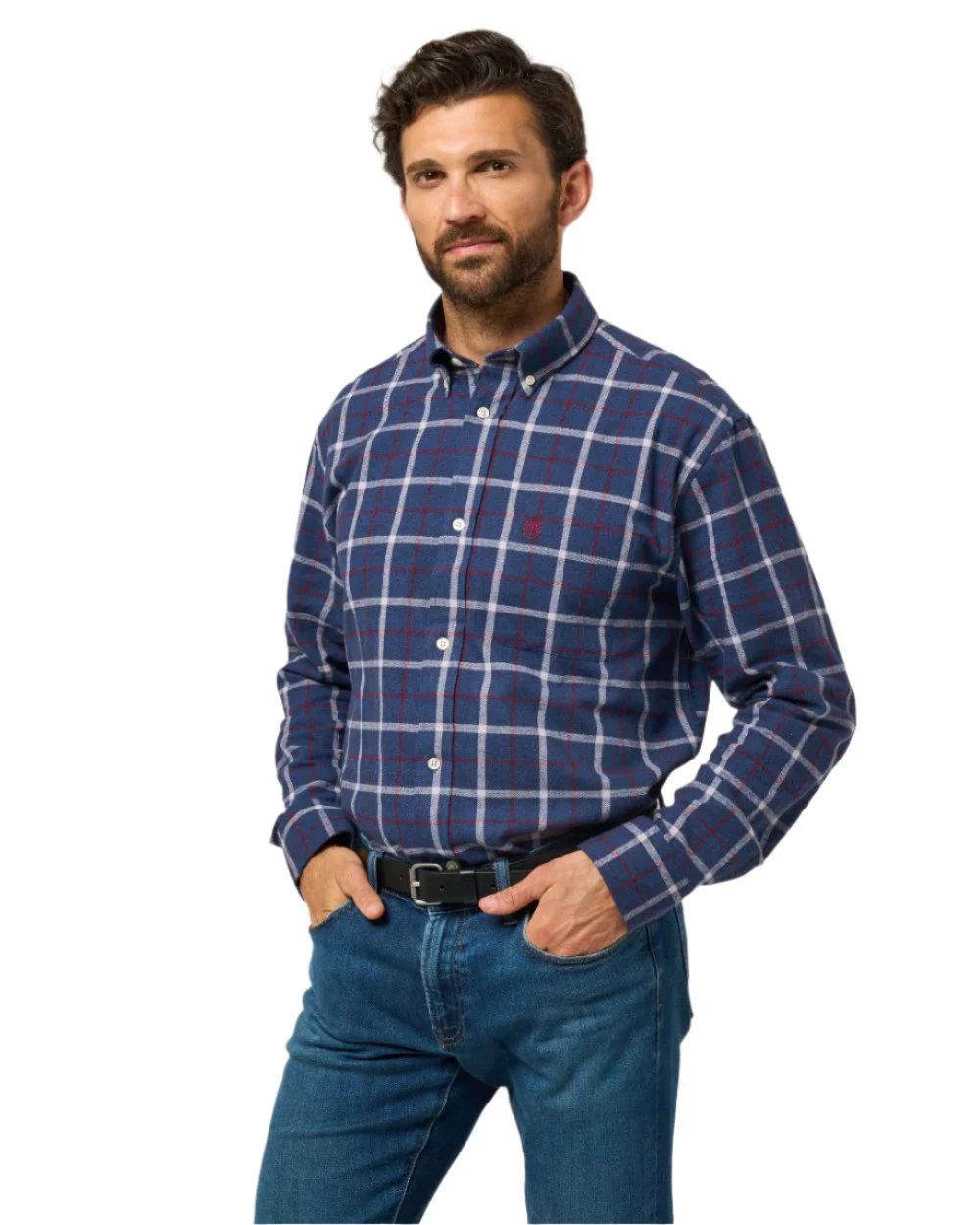 Alan Paine Ilkley Flannel Button-Down Collar Shirt - Image 4