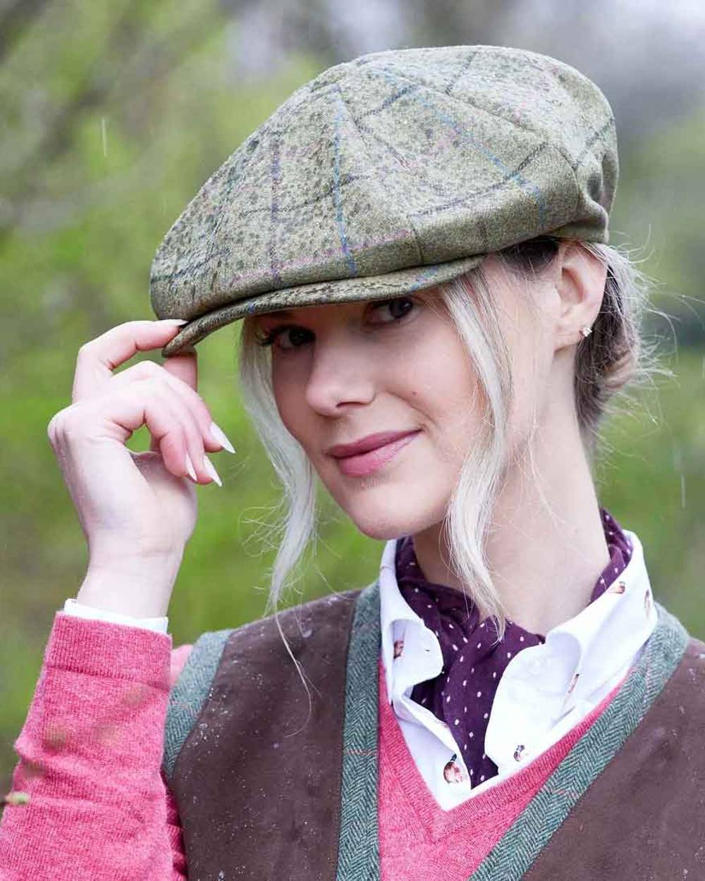 Alan Paine Ladies Combrook Tweed Cap - Image 5