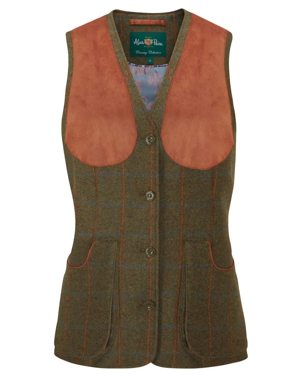 Alan Paine Combrook Ladies Tweed Shooting Waistcoat - Image 8