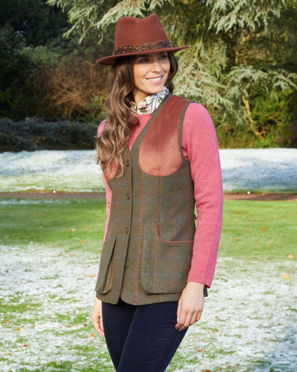 Alan Paine Combrook Ladies Tweed Shooting Waistcoat - Image 9