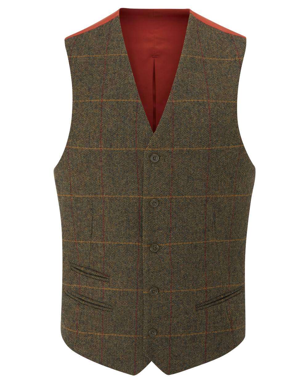 Alan Paine Mens Combrook Tweed Lined Back Waistcoat - Image 14
