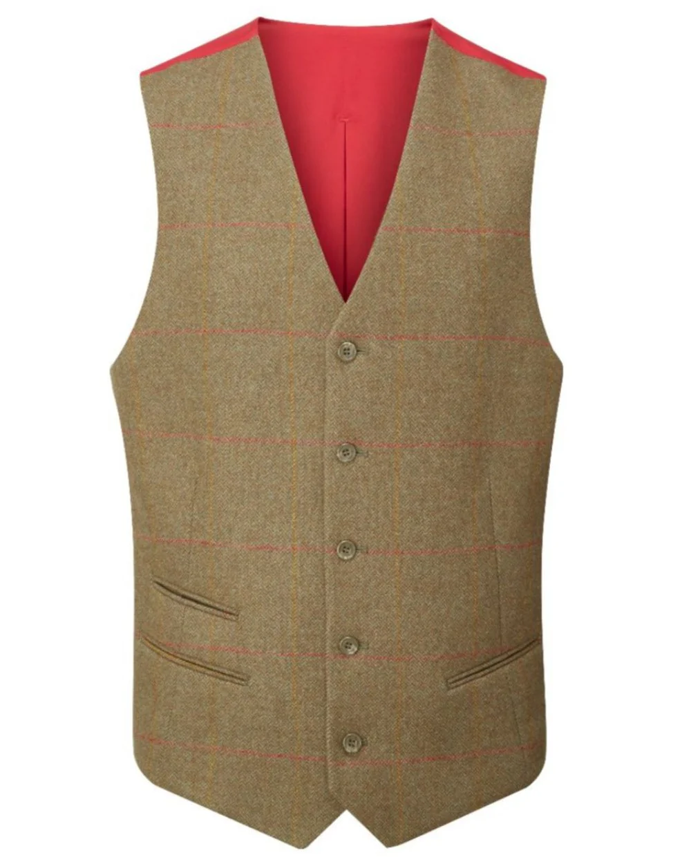 Alan Paine Mens Combrook Tweed Lined Back Waistcoat - Image 4