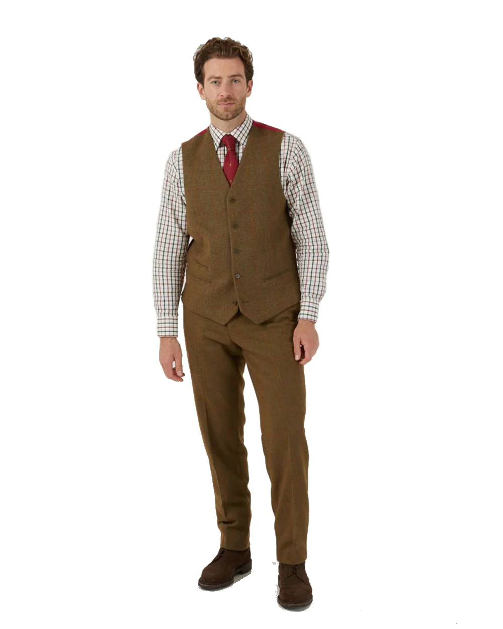 Alan Paine Mens Combrook Tweed Lined Back Waistcoat - Image 7