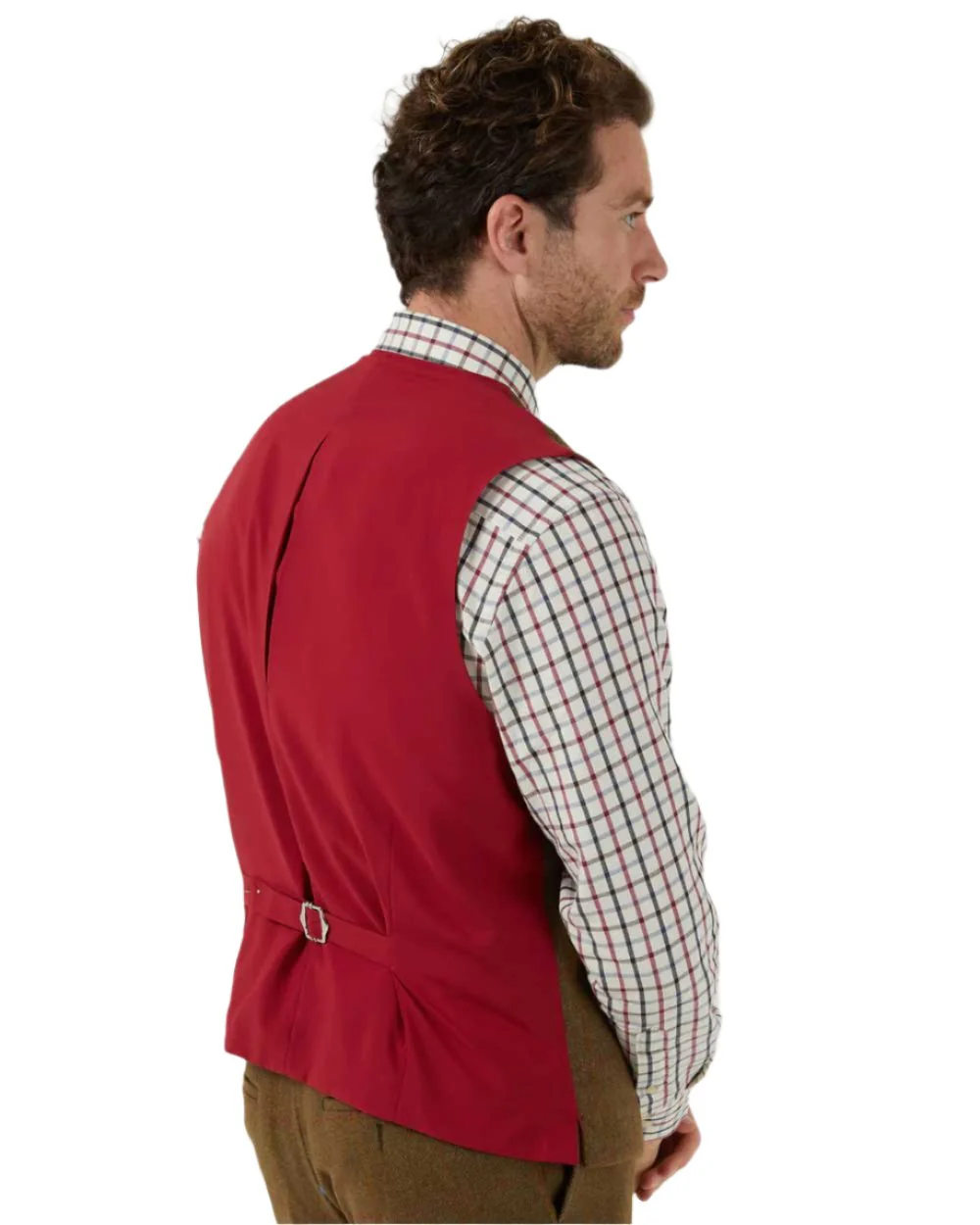 Alan Paine Mens Combrook Tweed Lined Back Waistcoat - Image 8