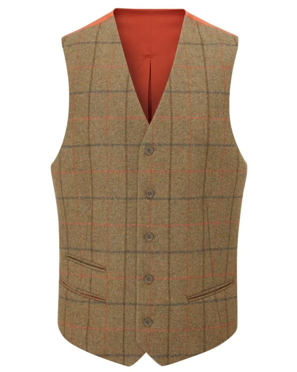 Alan Paine Mens Combrook Tweed Lined Back Waistcoat - Image 9