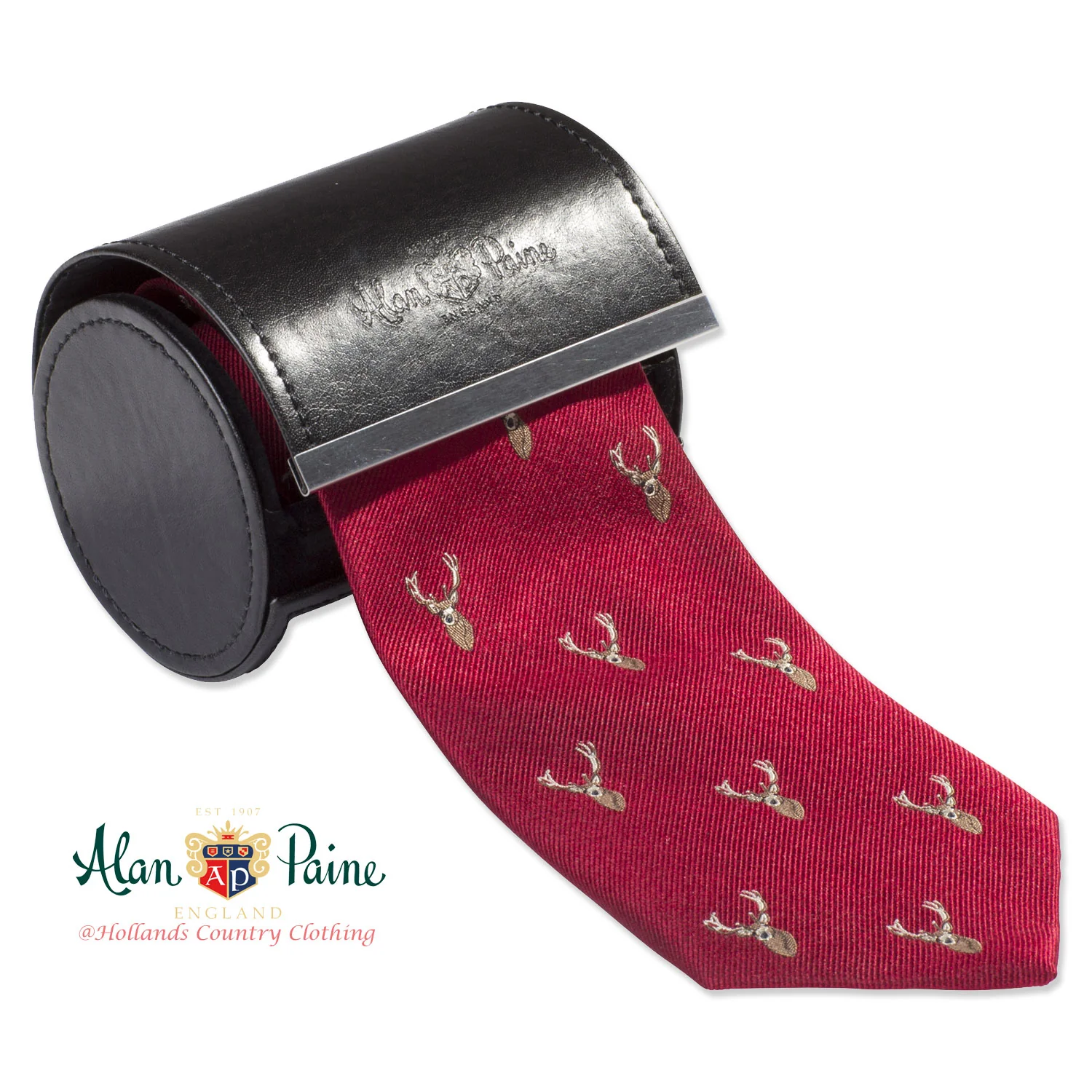 Alan Paine Ripon Silk Tie | Stag's Head - Image 3