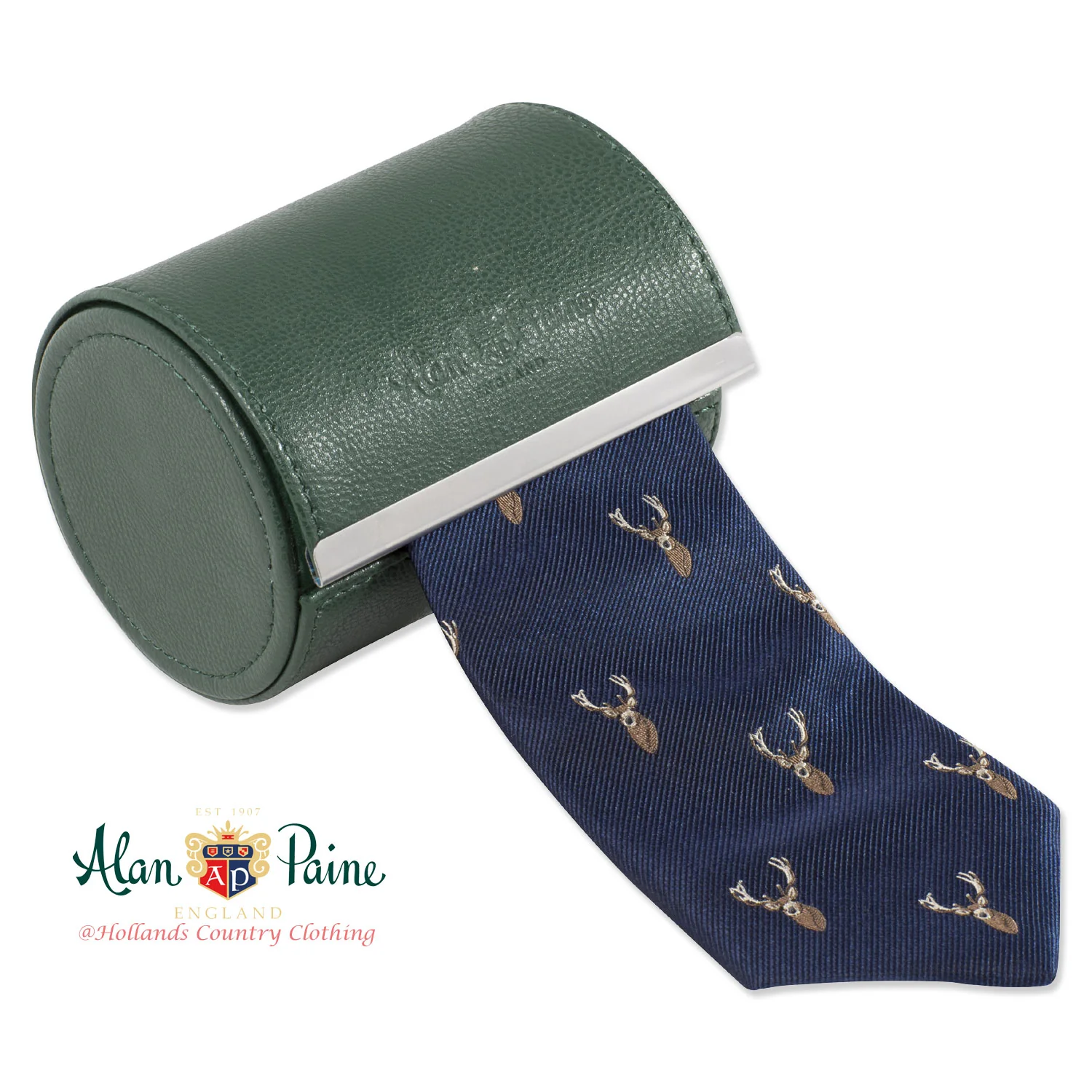 Alan Paine Ripon Silk Tie | Stag's Head - Image 4