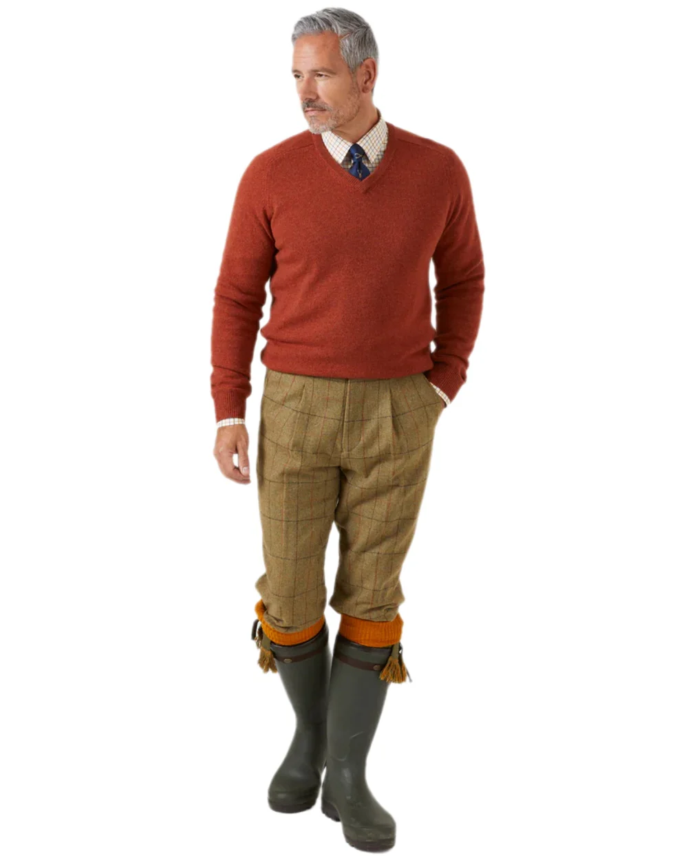 Alan Paine Streetly Lambswool V Neck Jumper - Image 17