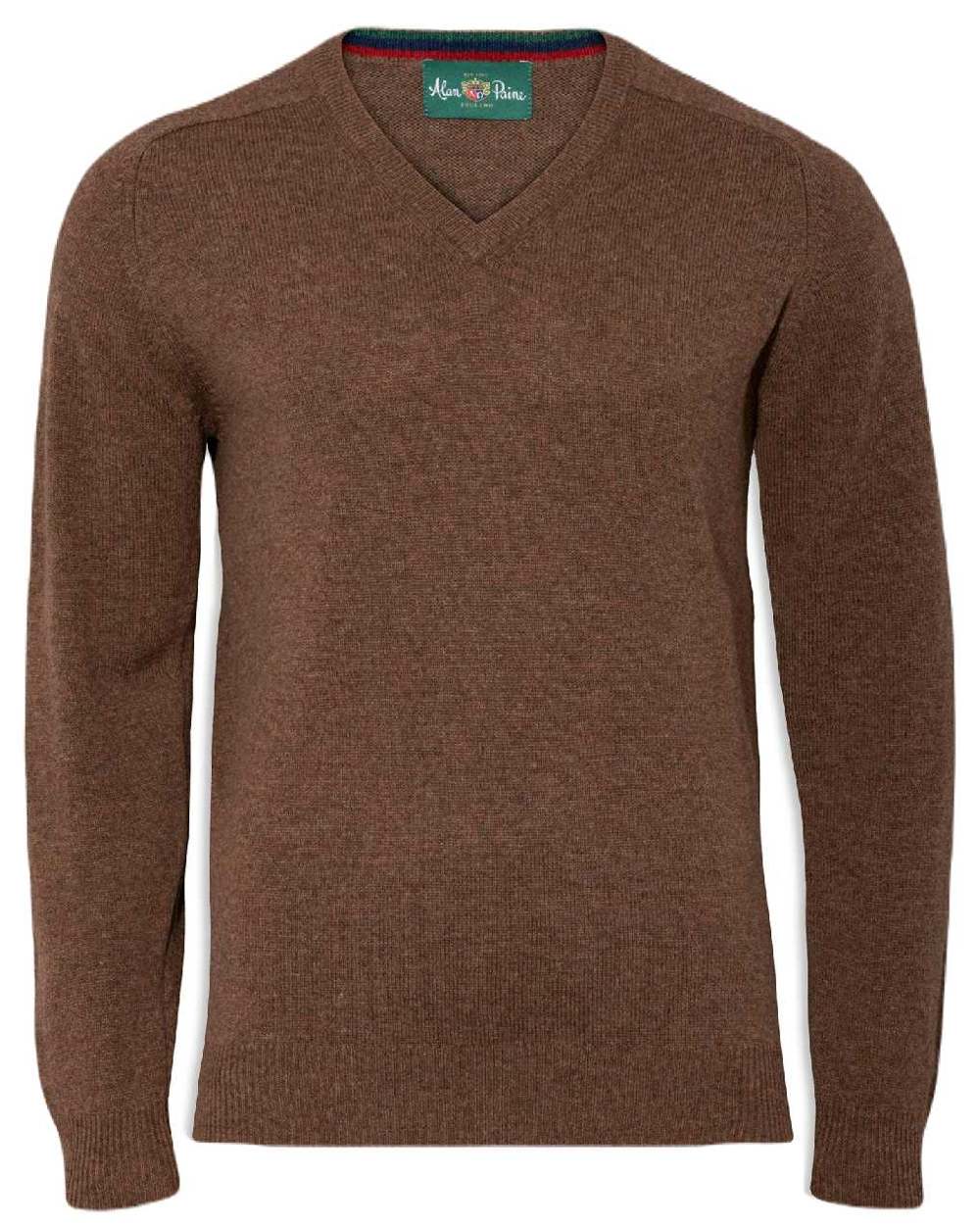 Alan Paine Streetly Lambswool V Neck Jumper - Image 4