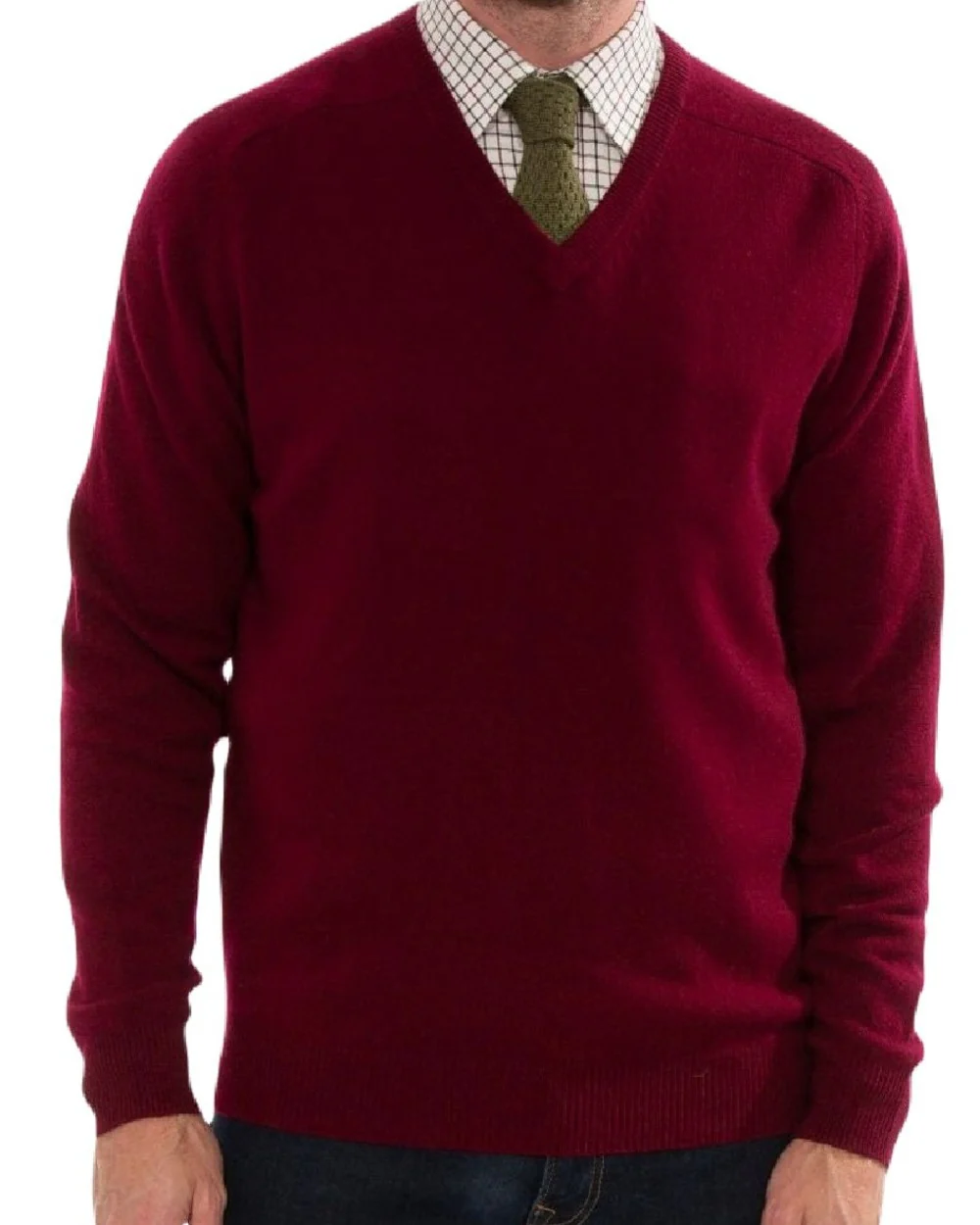 Alan Paine Streetly Lambswool V Neck Jumper - Image 8