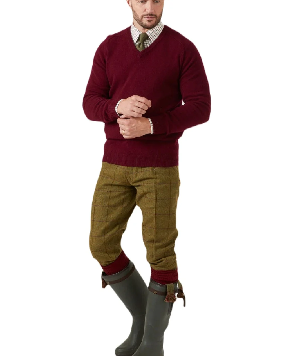 Alan Paine Streetly Lambswool V Neck Jumper - Image 9