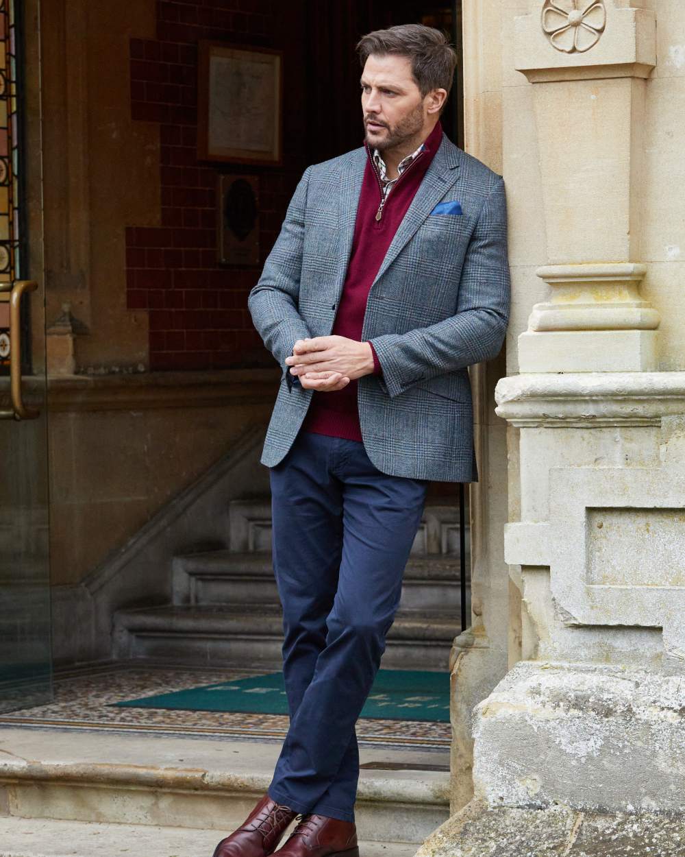 Alan Paine Surrey Mens Tweed Lined Blazer - Image 2