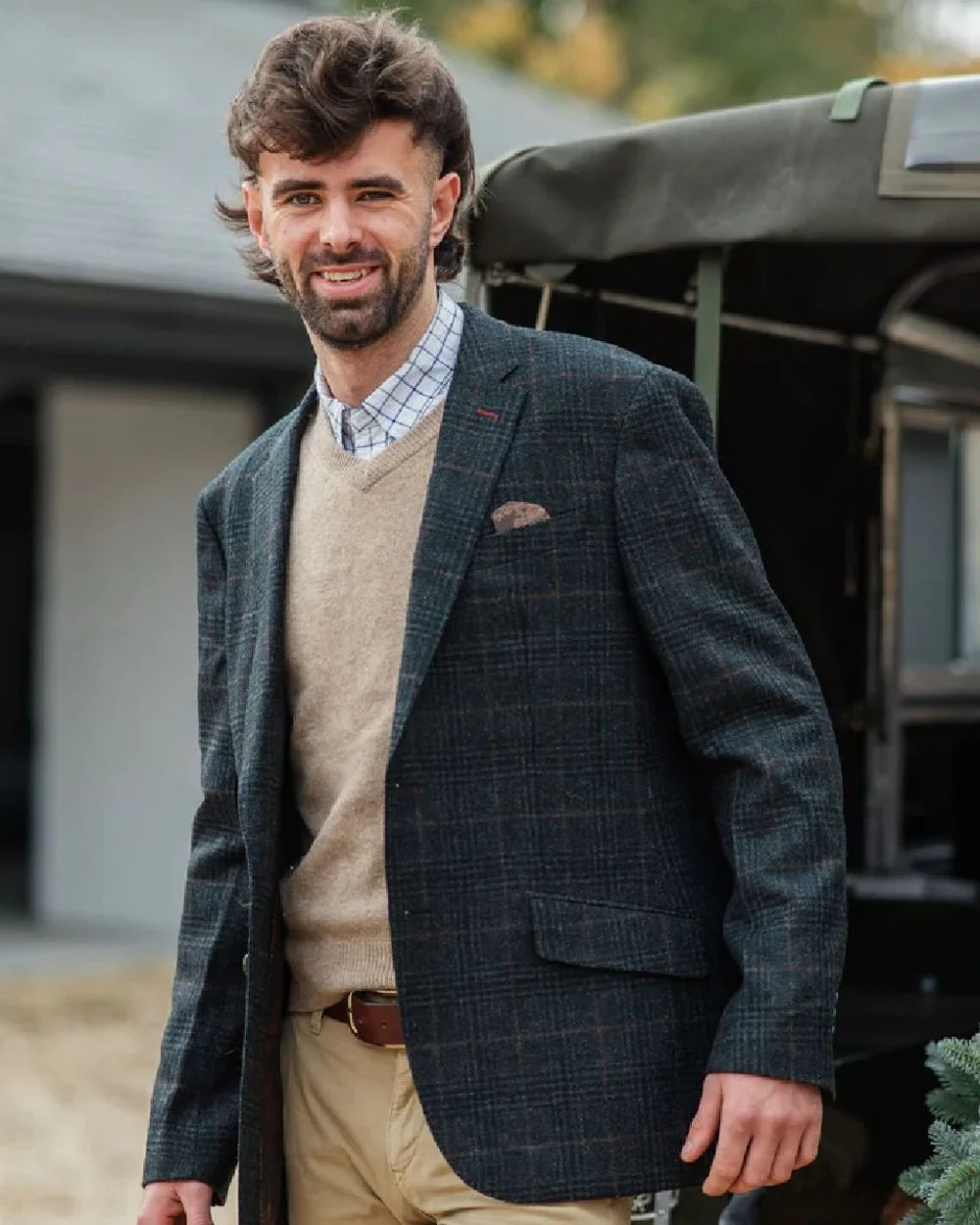 Alan Paine Surrey Mens Tweed Lined Blazer - Image 4