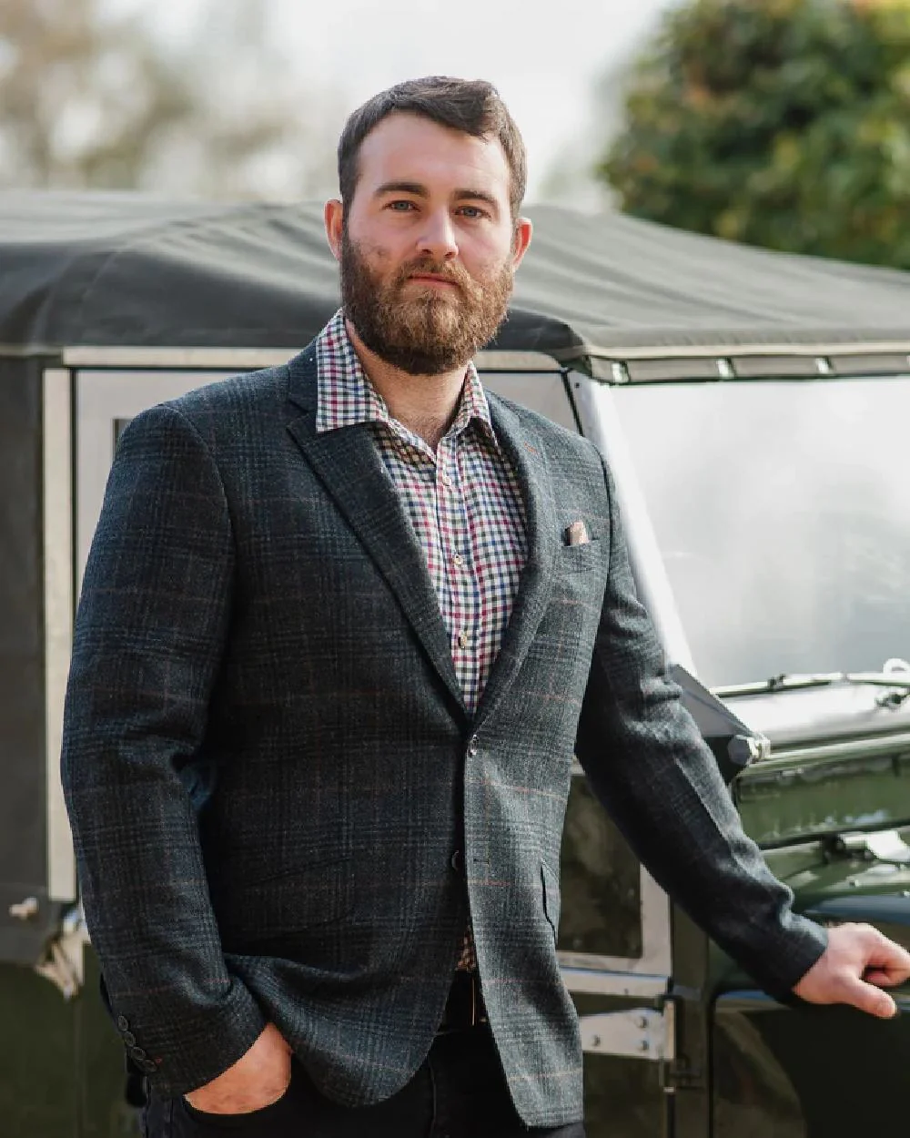 Alan Paine Surrey Mens Tweed Lined Blazer - Image 6