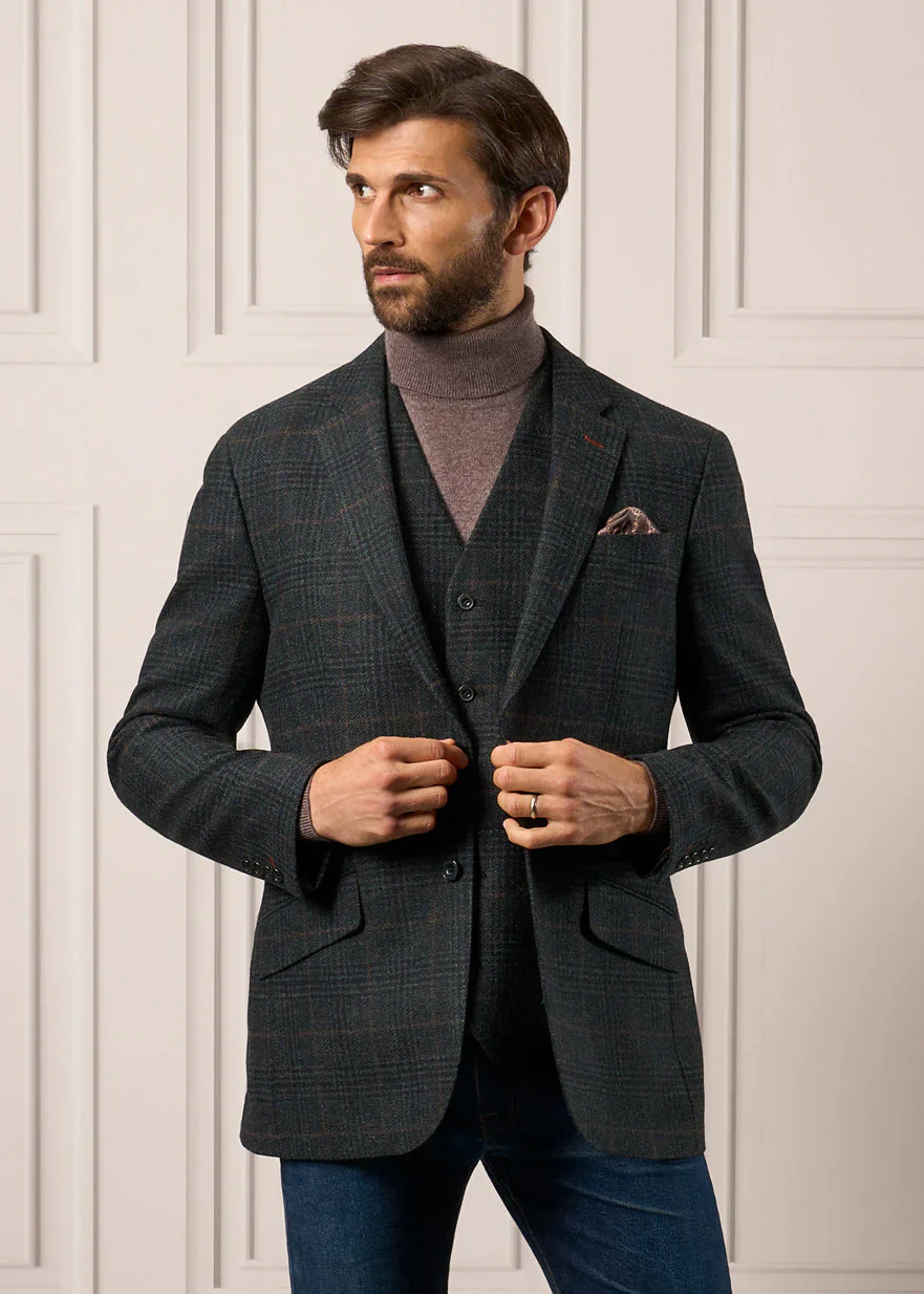 Alan Paine Surrey Mens Tweed Lined Waistcoat - Image 4