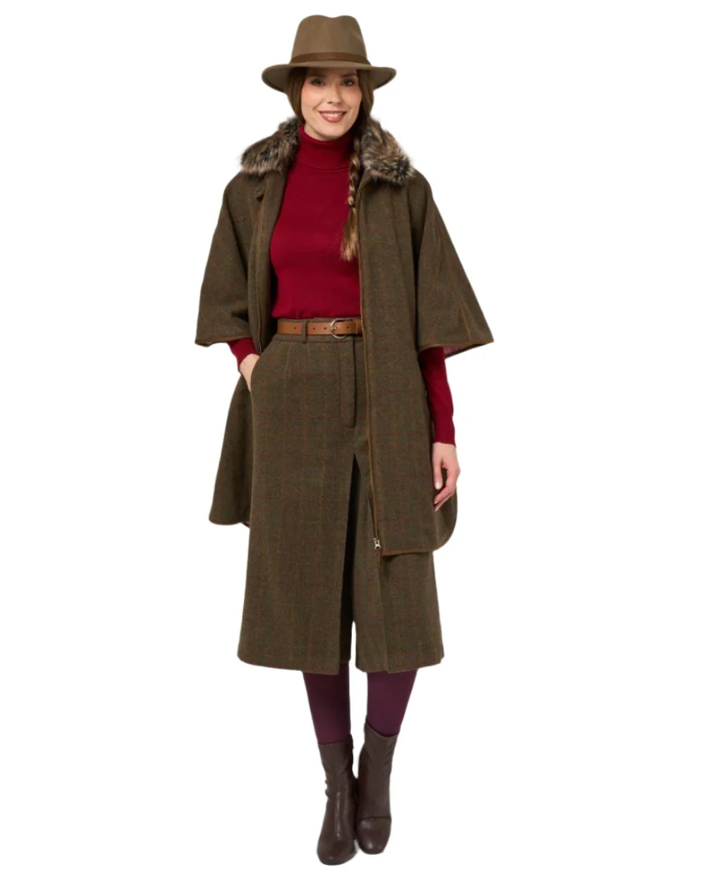 Alan Paine Womens Surrey Tweed Cape - Image 10