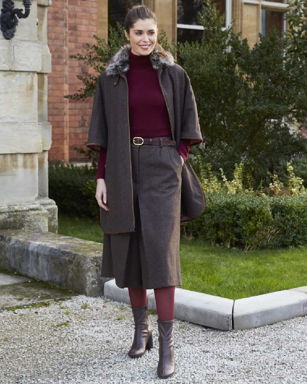 Alan Paine Womens Surrey Tweed Cape - Image 12