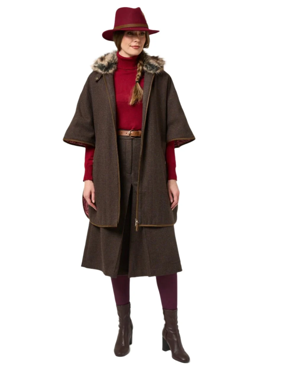 Alan Paine Womens Surrey Tweed Cape - Image 14