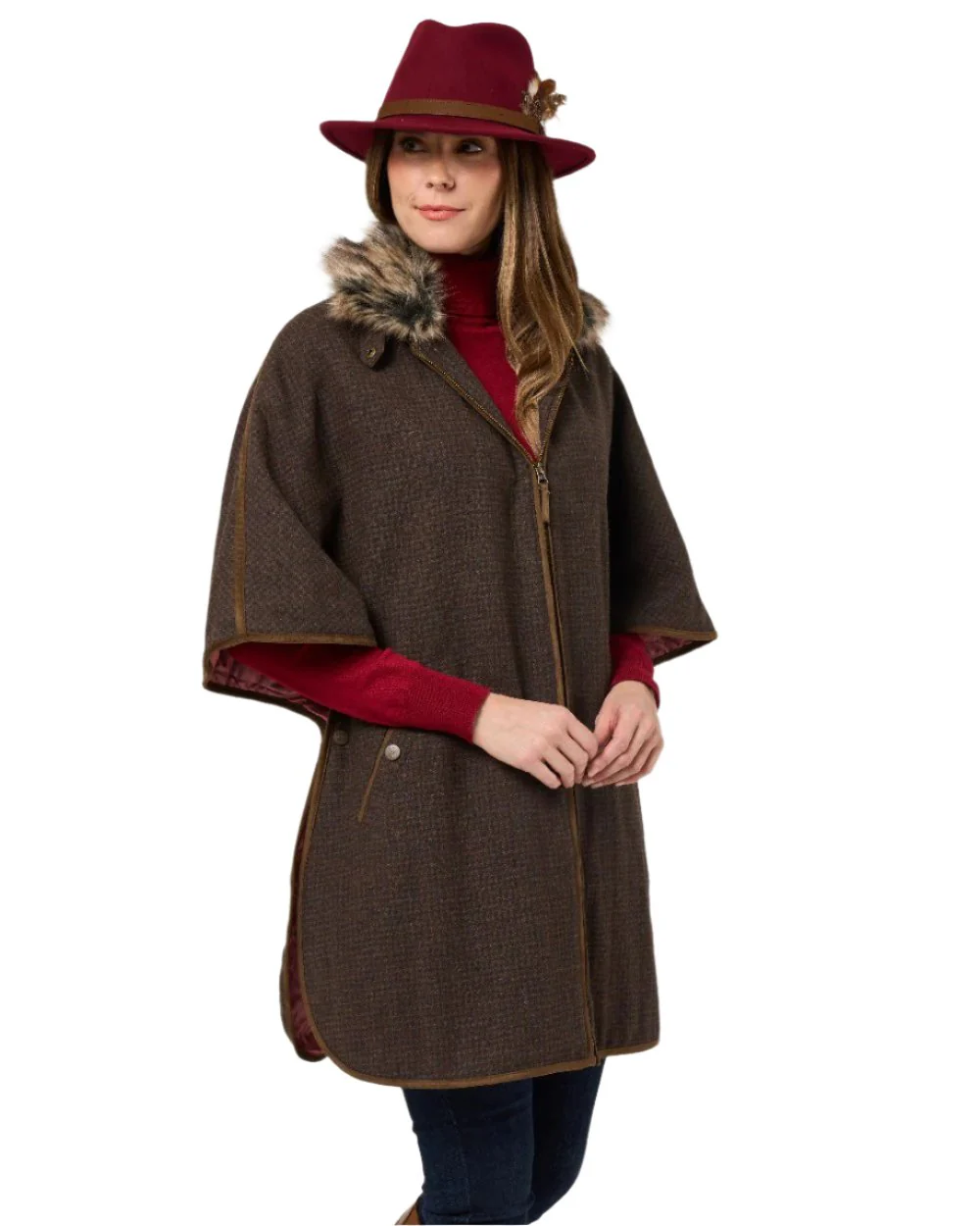 Alan Paine Womens Surrey Tweed Cape - Image 15