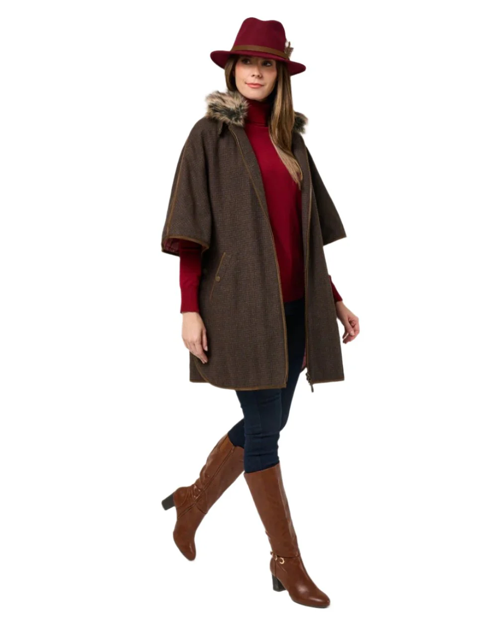 Alan Paine Womens Surrey Tweed Cape - Image 16