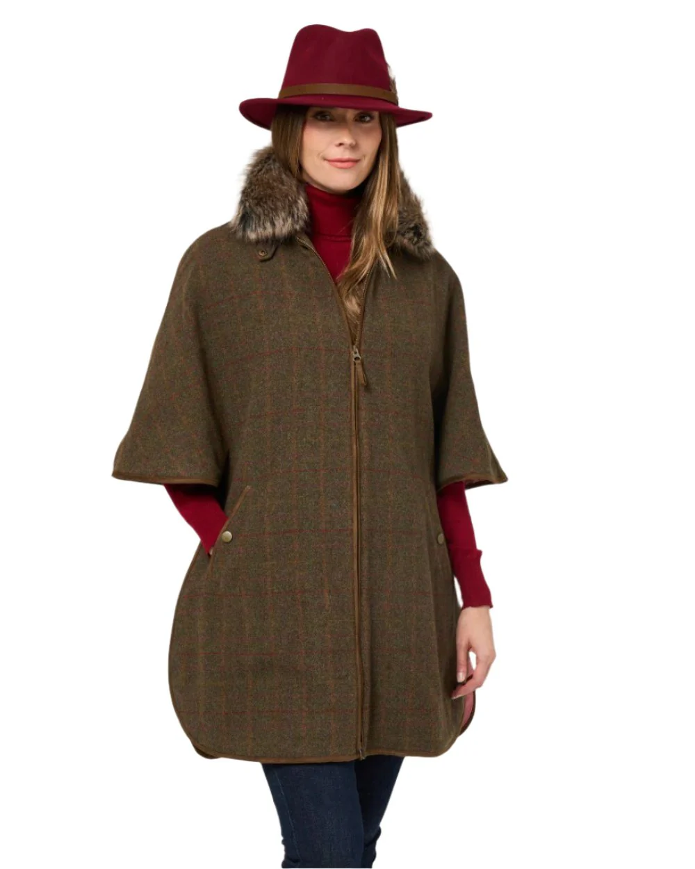 Alan Paine Womens Surrey Tweed Cape - Image 2