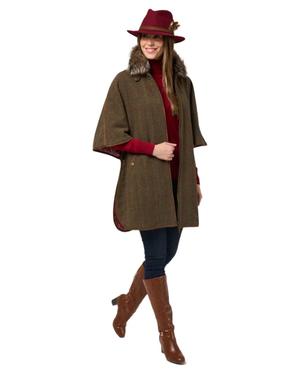 Alan Paine Womens Surrey Tweed Cape - Image 3