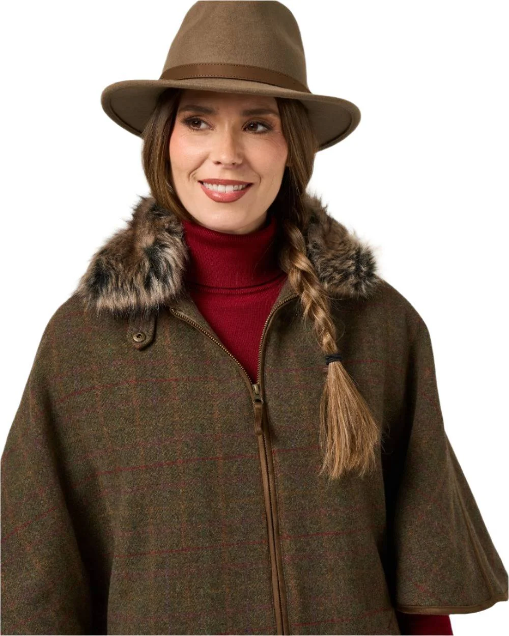 Alan Paine Womens Surrey Tweed Cape - Image 4