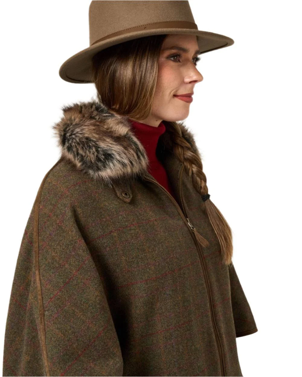 Alan Paine Womens Surrey Tweed Cape - Image 5