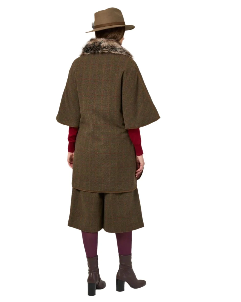 Alan Paine Womens Surrey Tweed Cape - Image 7