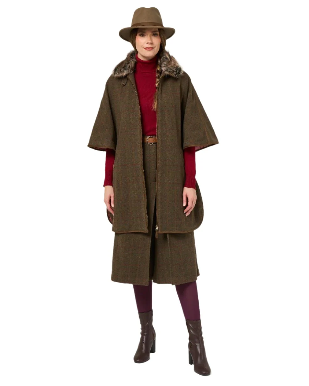 Alan Paine Womens Surrey Tweed Cape - Image 8