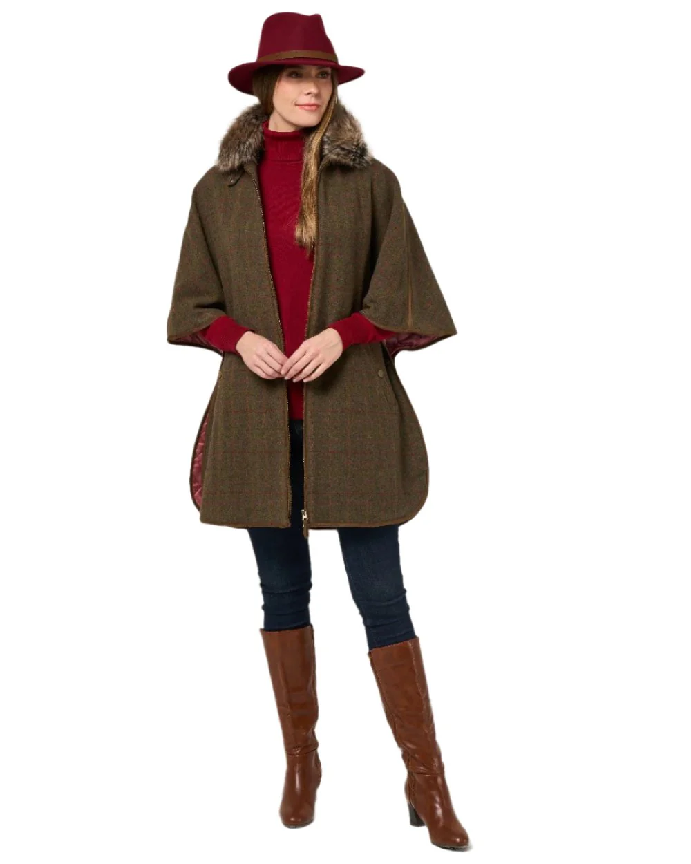 Alan Paine Womens Surrey Tweed Cape - Image 9