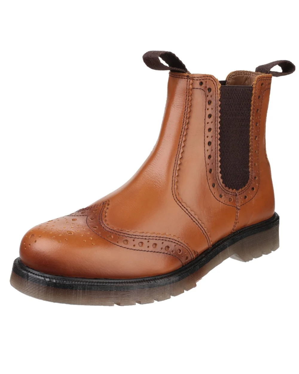 Amblers Dalby Pull On Brogue Dealer Boots - Image 3