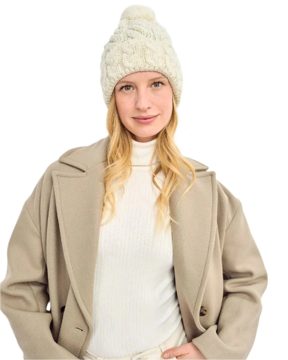 Aran Chunky Knit Bobble Hat - Image 10