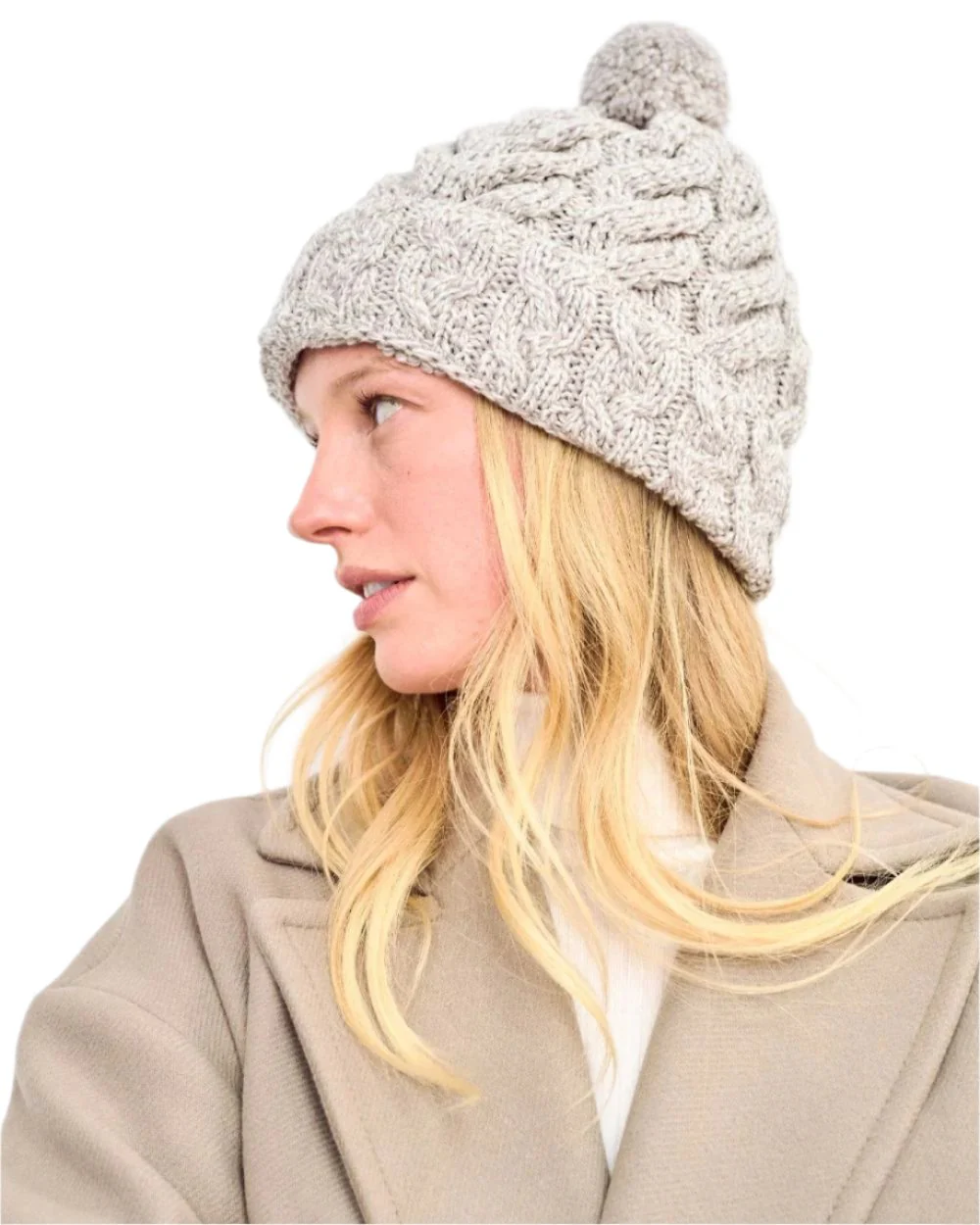 Aran Chunky Knit Bobble Hat - Image 3