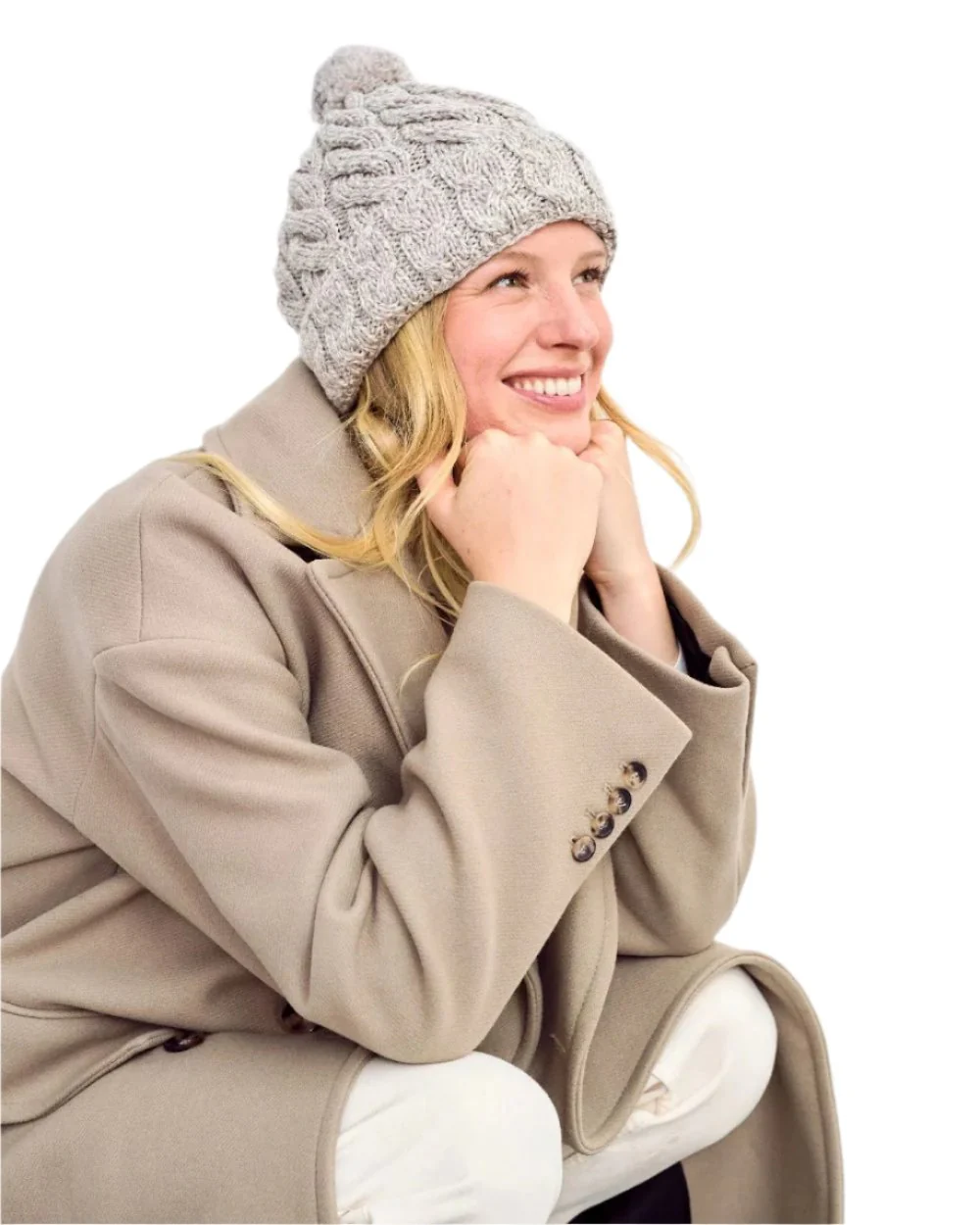 Aran Chunky Knit Bobble Hat - Image 5