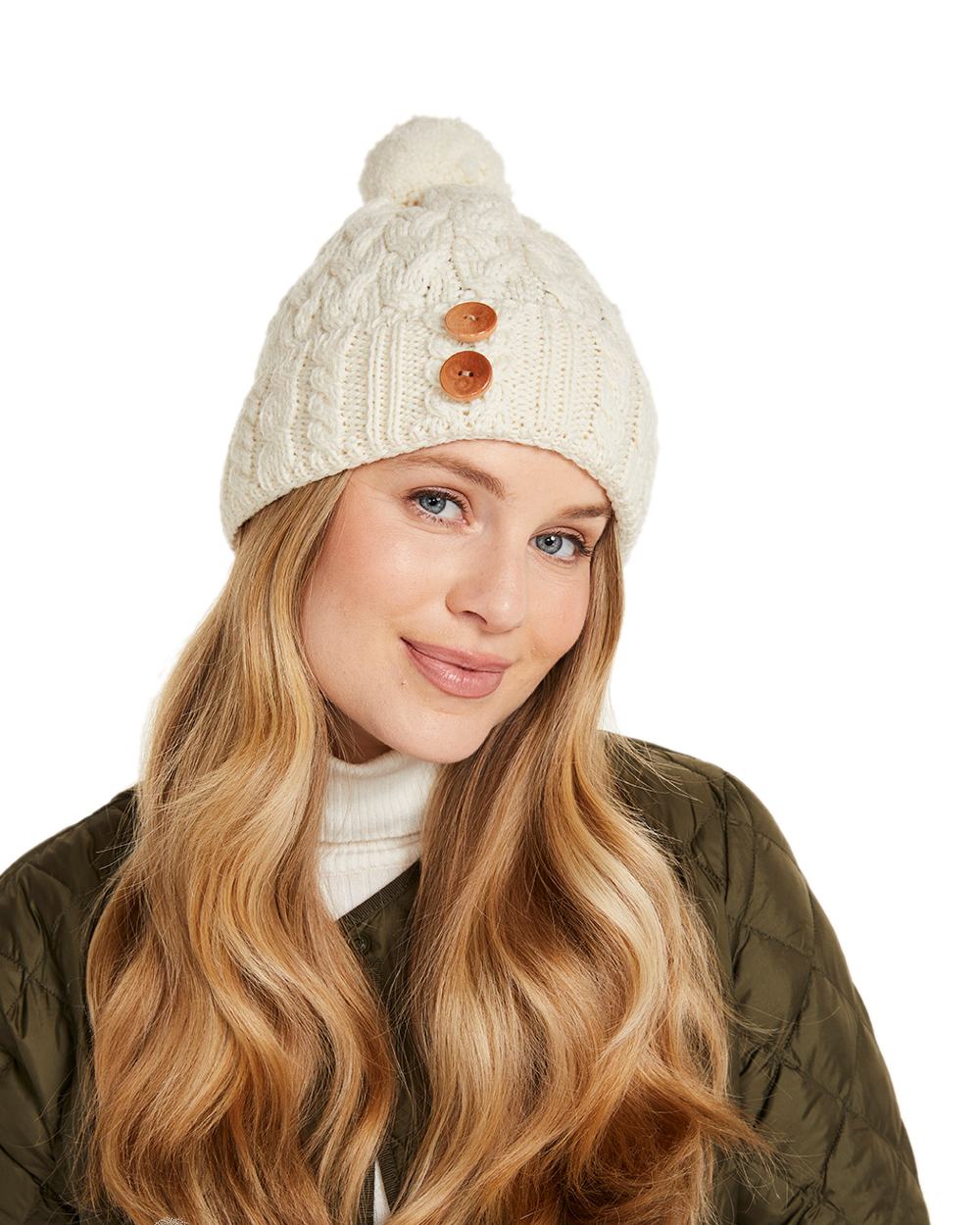 Aran Chunky Knit Button Bobble Hat - Image 11
