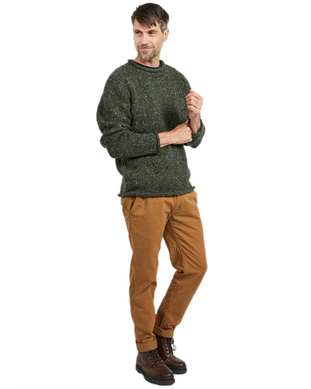 Aran Donegal Wool Crew Neck Sweater - Image 12