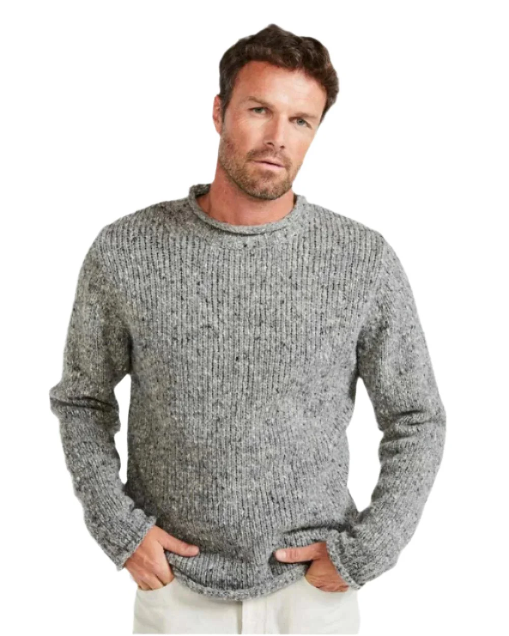 Aran Donegal Wool Crew Neck Sweater - Image 19