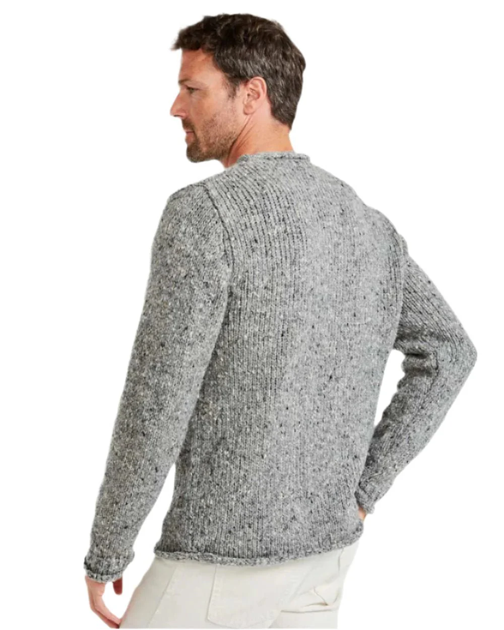 Aran Donegal Wool Crew Neck Sweater - Image 20