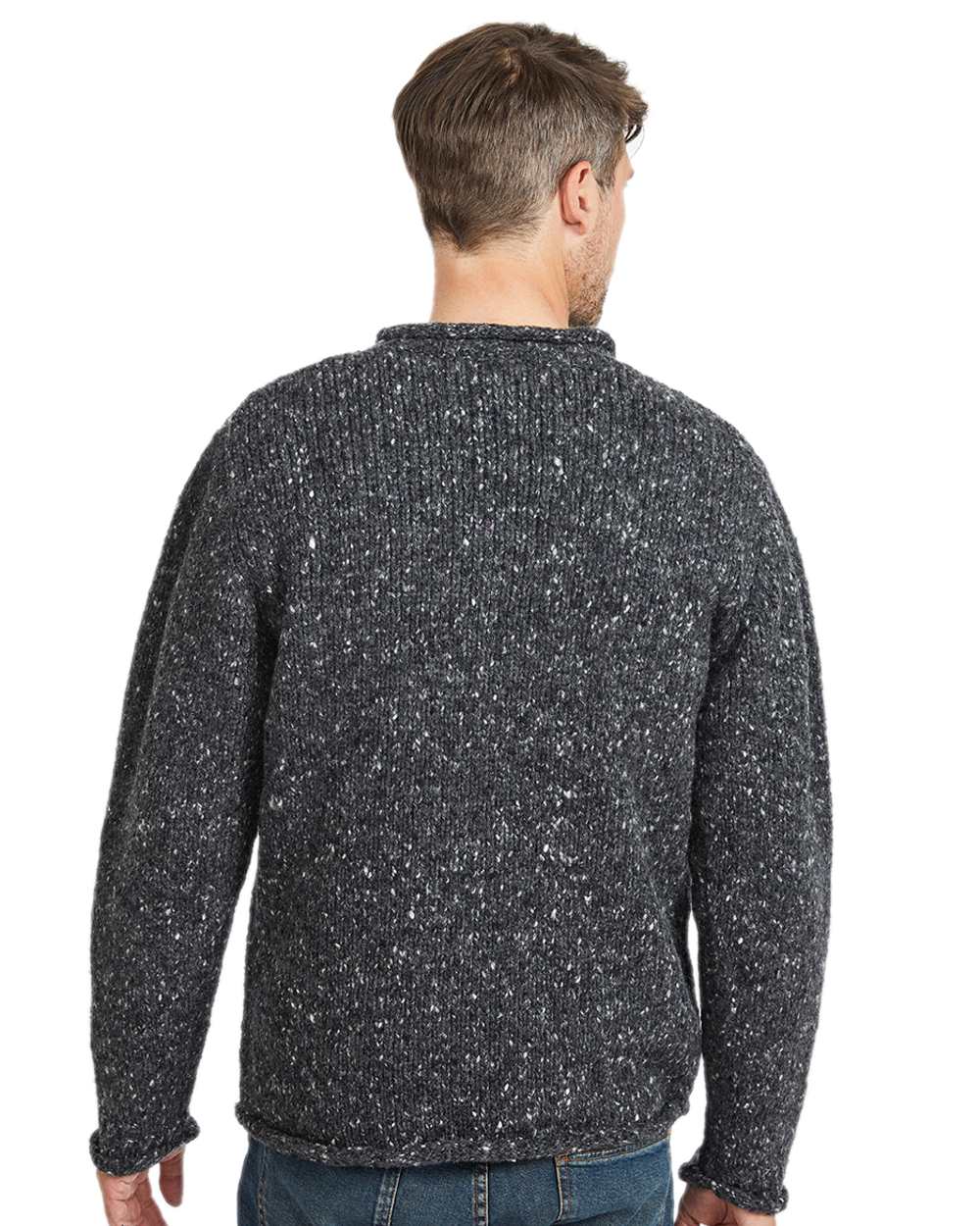 Aran Donegal Wool Crew Neck Sweater - Image 8