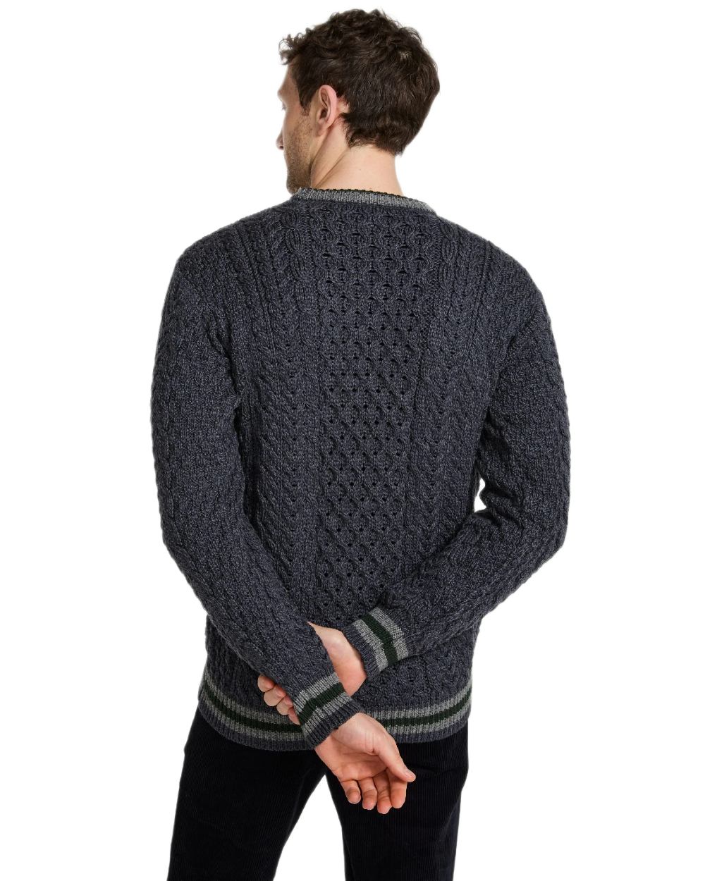 Aran Mens Inishbeg Stripe Crewneck Merino Sweater - Image 11