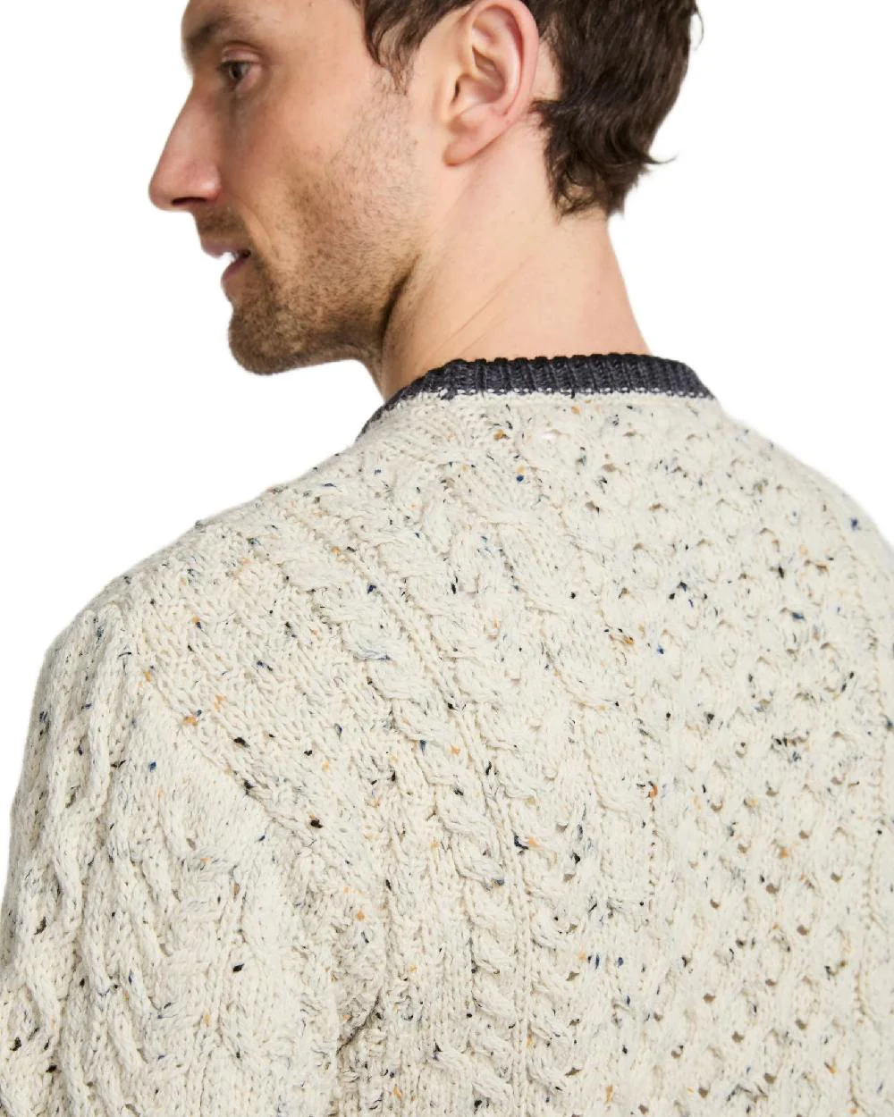 Aran Mens Inishbeg Stripe Crewneck Merino Sweater - Image 16