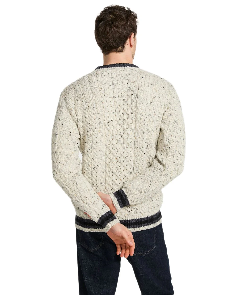 Aran Mens Inishbeg Stripe Crewneck Merino Sweater - Image 17
