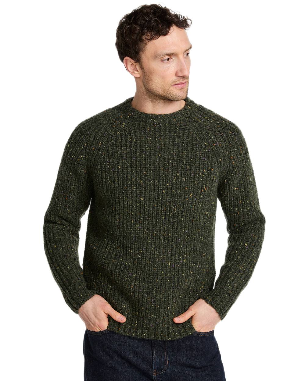 Aran Mens Killykeen Fisherman Ribbed Crew - Image 12