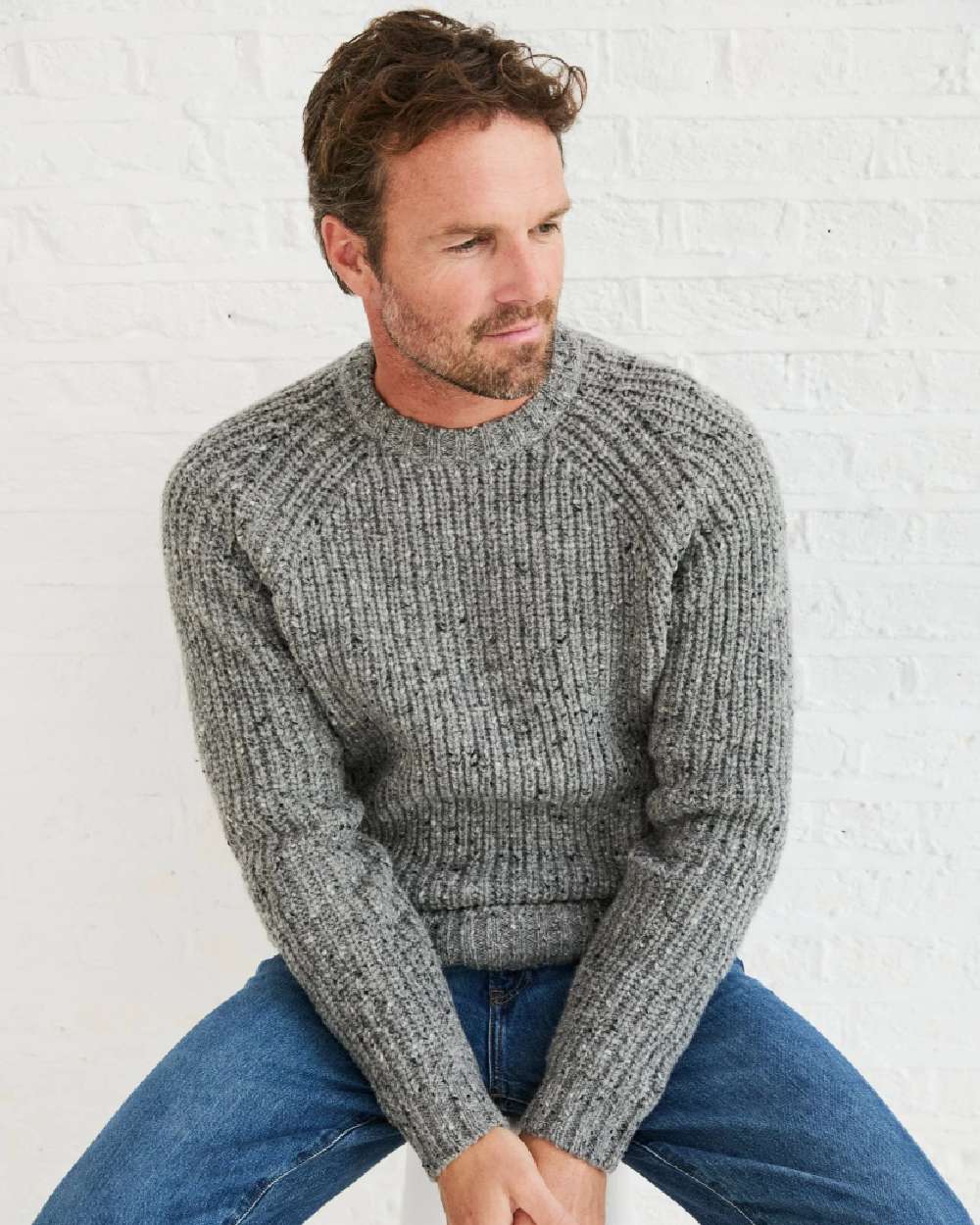 Aran Mens Killykeen Fisherman Ribbed Crew - Image 17