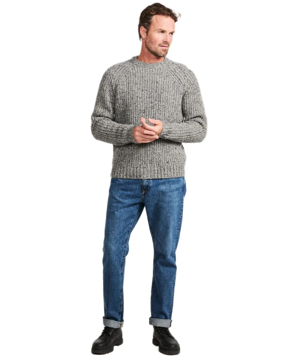 Aran Mens Killykeen Fisherman Ribbed Crew - Image 18