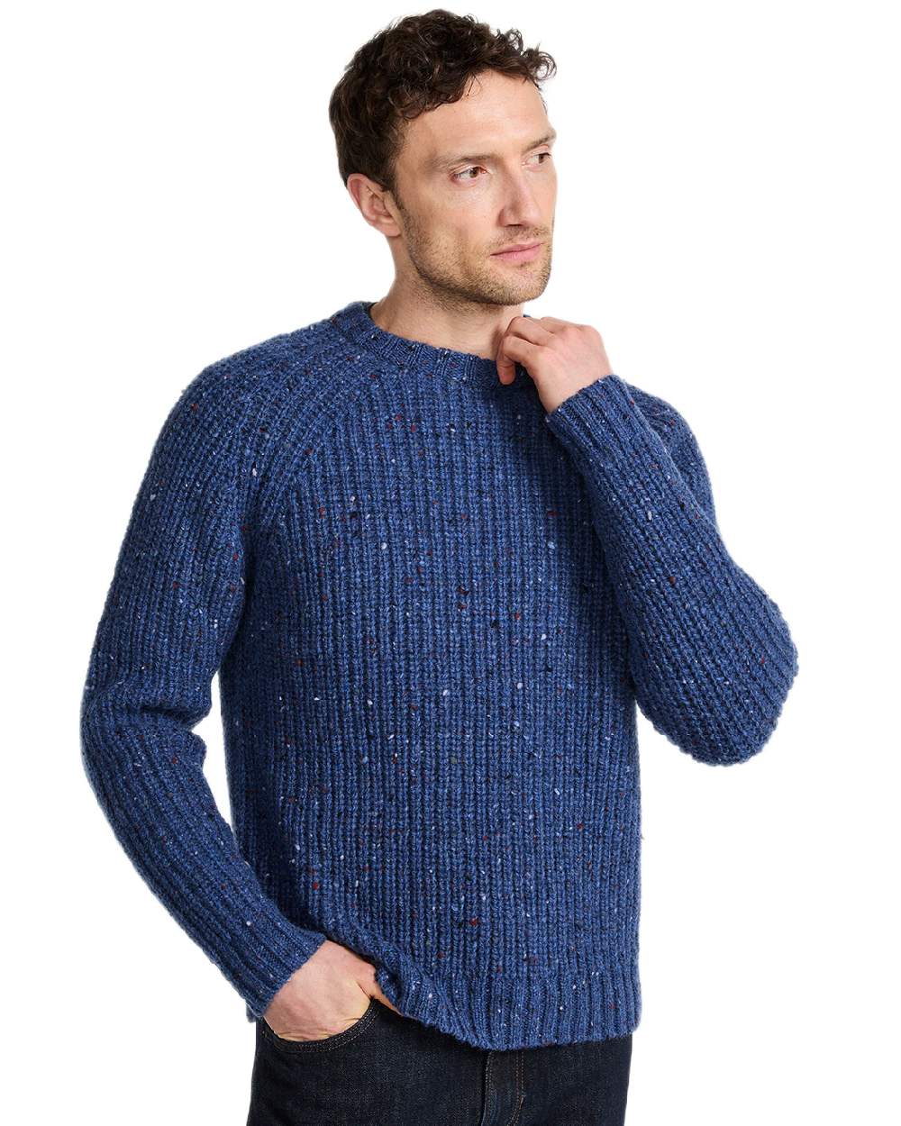 Aran Mens Killykeen Fisherman Ribbed Crew - Image 7
